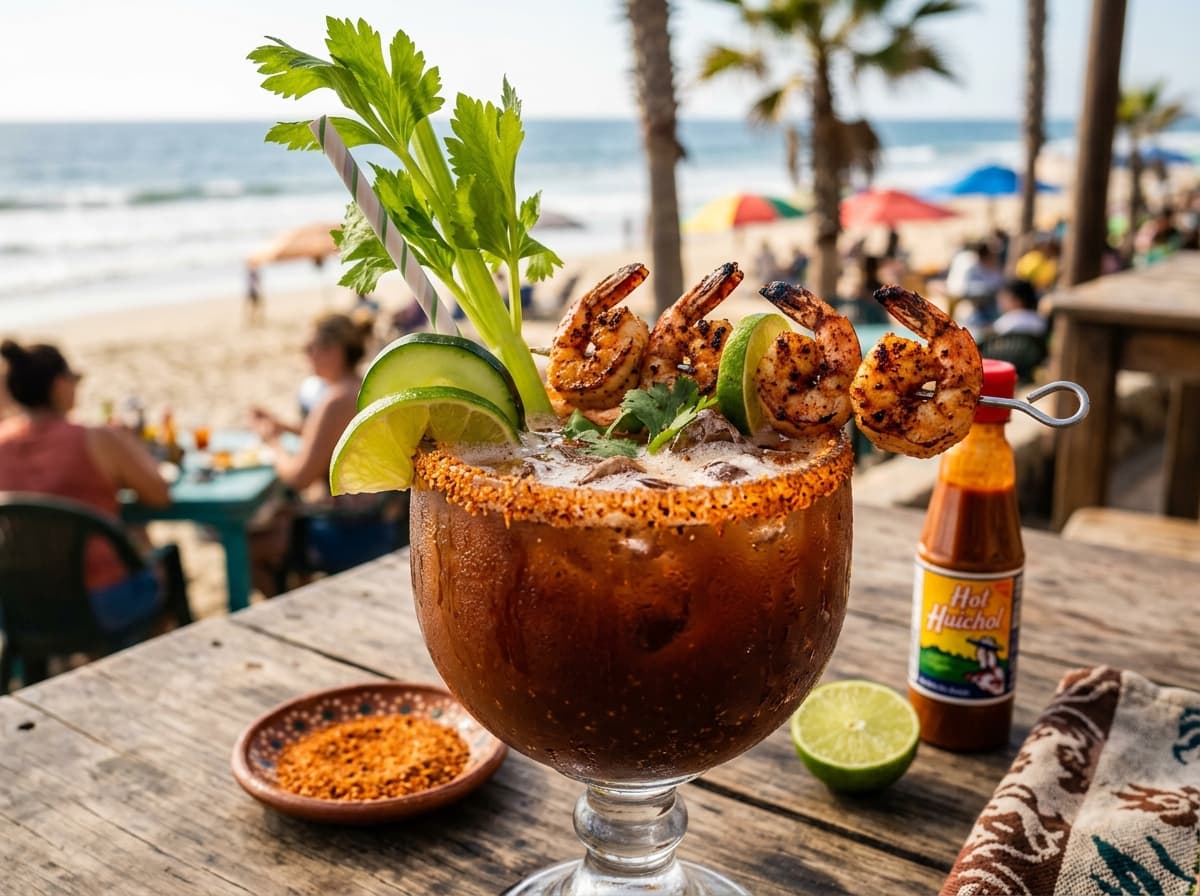 Clamato Preparado "El Playero" con Camarones