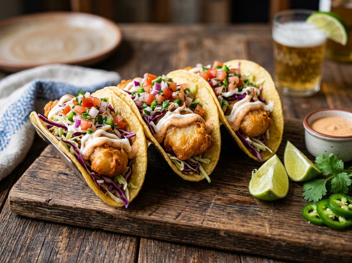 Tacos de Pescado Capeado Estilo Baja (Orden de 3)